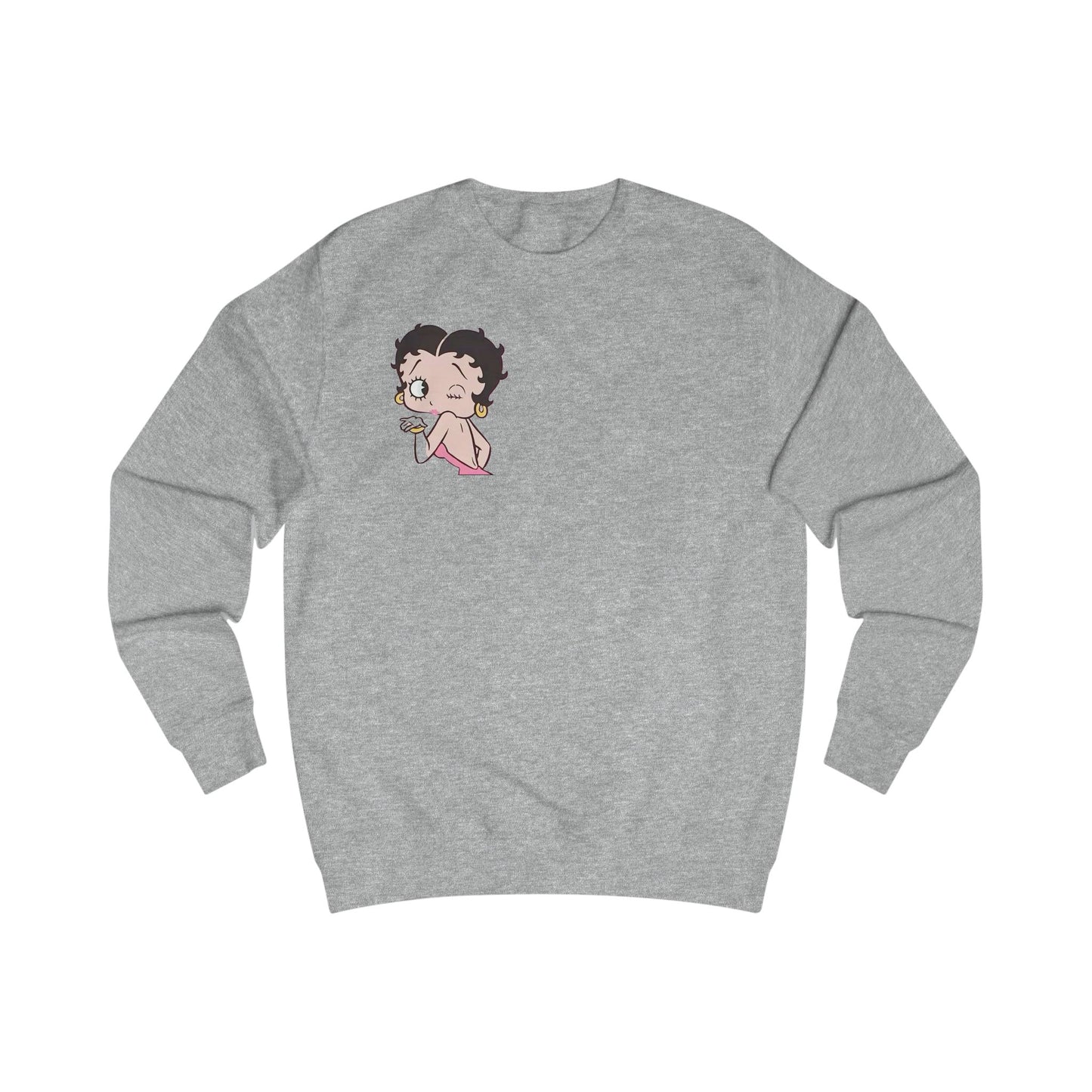 Betty Boop Kiss White Sweatshirt — Retro Cartoon Pullover